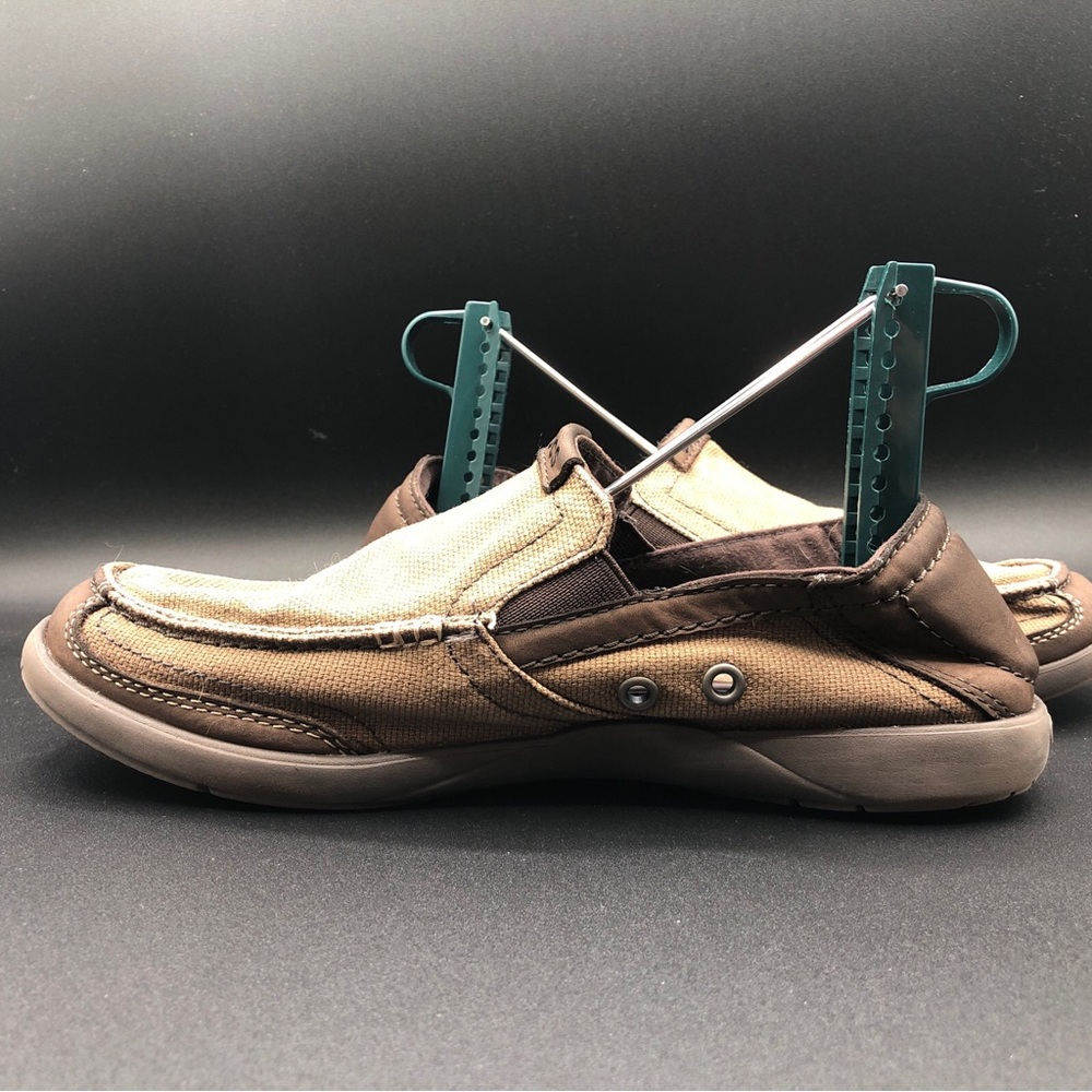 Crocs Walu Luxe Canvas Loafers Slip-On Casual Brown Shoes‎ 203473 Men's Size 7 - Picture 13 of 16